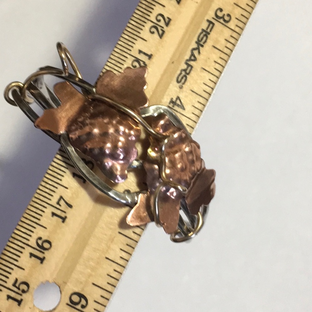 Sterling Silver, Brass, and Copper Mixed Metal Cuff EUC - Picture 6 of 8